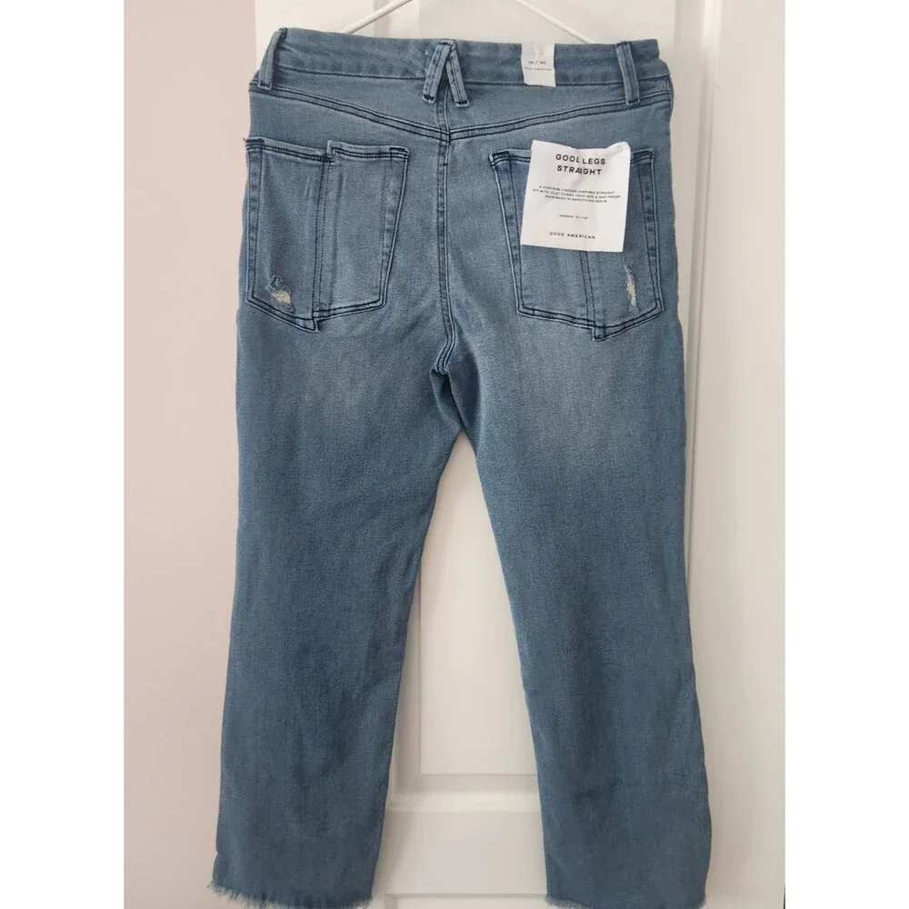 NWT Good American GOOD LEGS STRAIGHT JEANS GSPFH941T Size 10/30 Inseam 27.5" - Picture 9 of 12